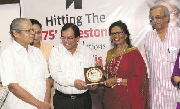 To celebrate her 50 years into mainstream journalism, a felicitation ceremony was held at the Mumbai Press Club on August 12, 2015 To celebrate her 50 years into mainstream journalism, a felicitation ceremony was held at the Mumbai Press Club on August 12, 2015